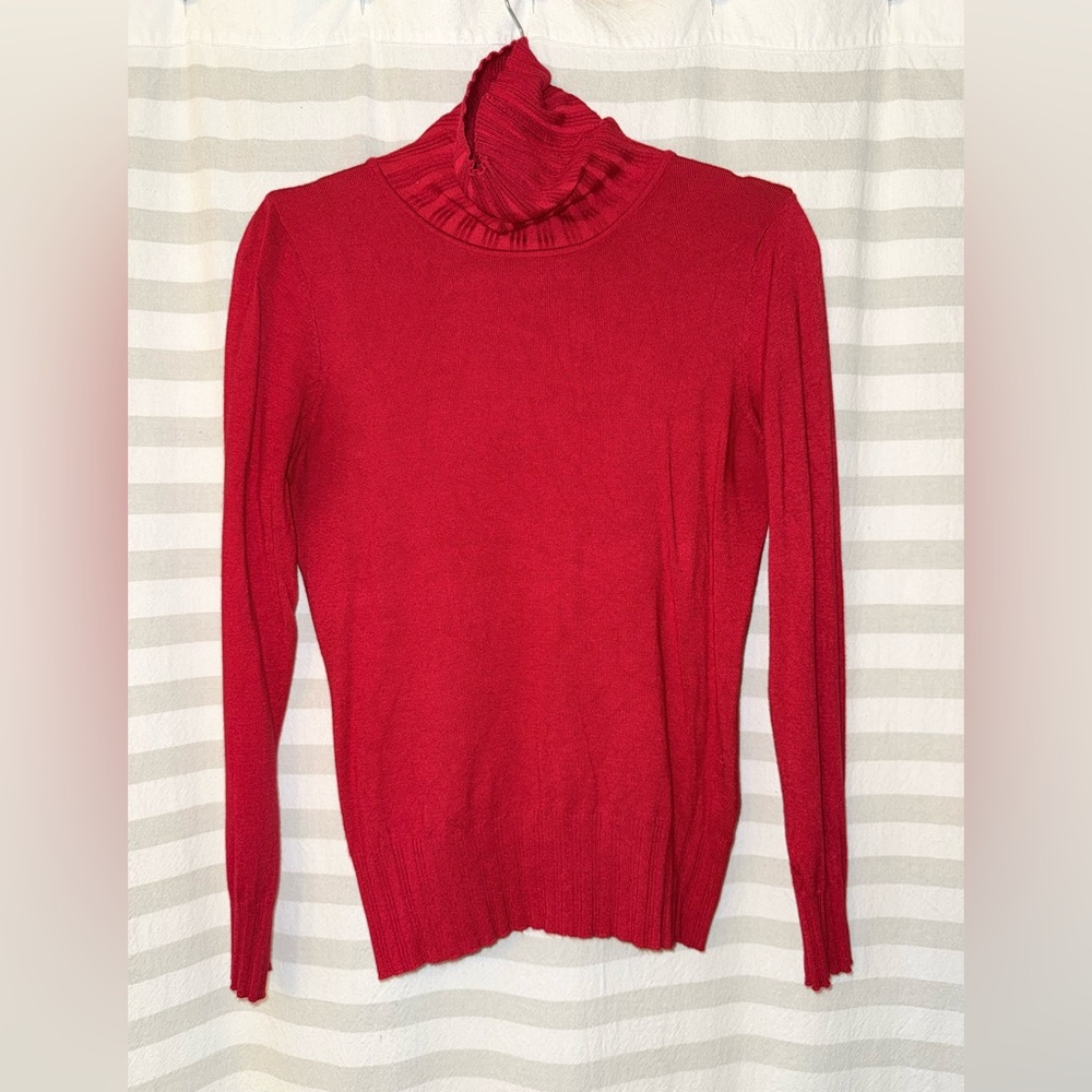 BCBGMaxAzria Vibrant Red Cowl Neck Sweater Sz large